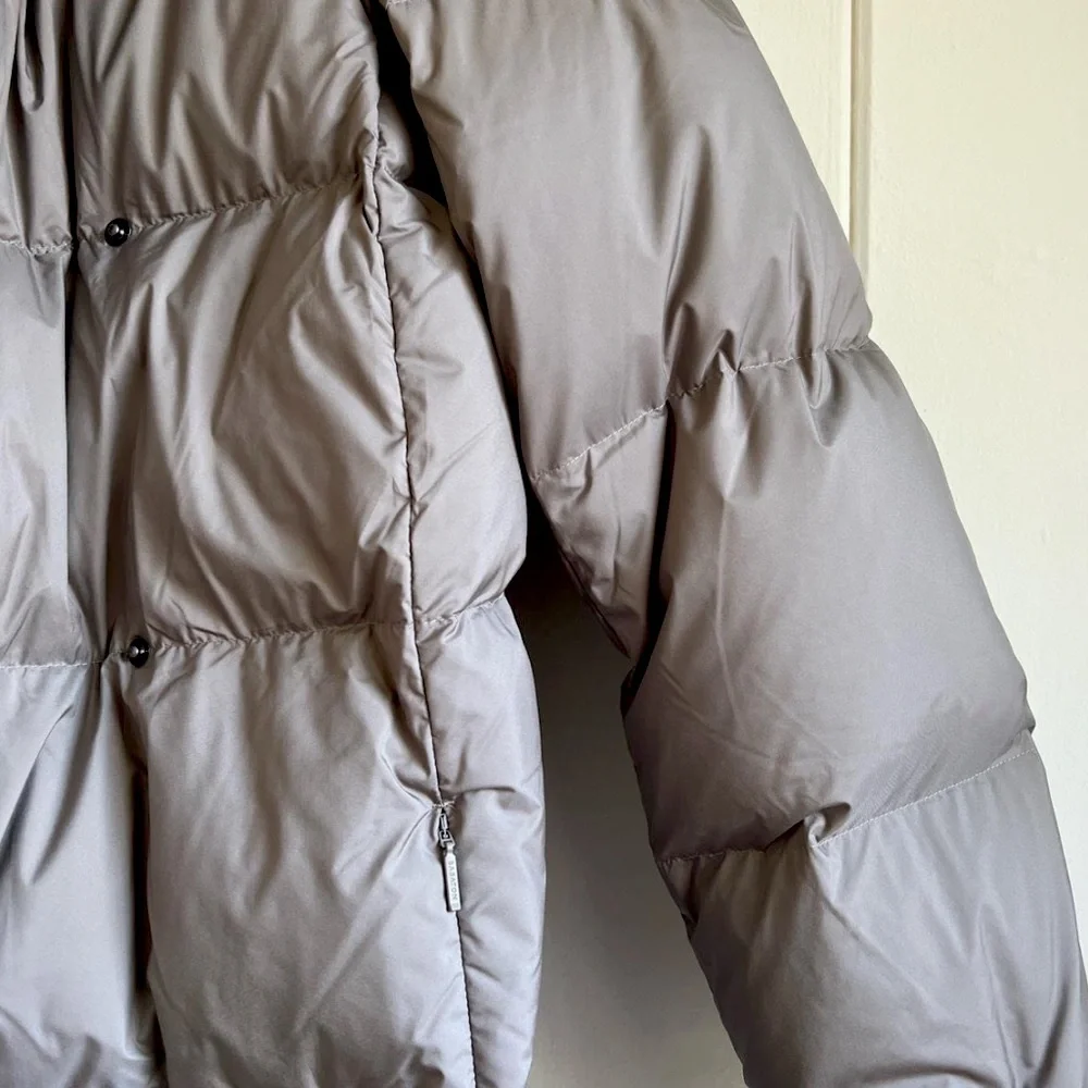 Aritzia Babaton Duvet Puffer Jacket in Taupe - Picture 3 of 7